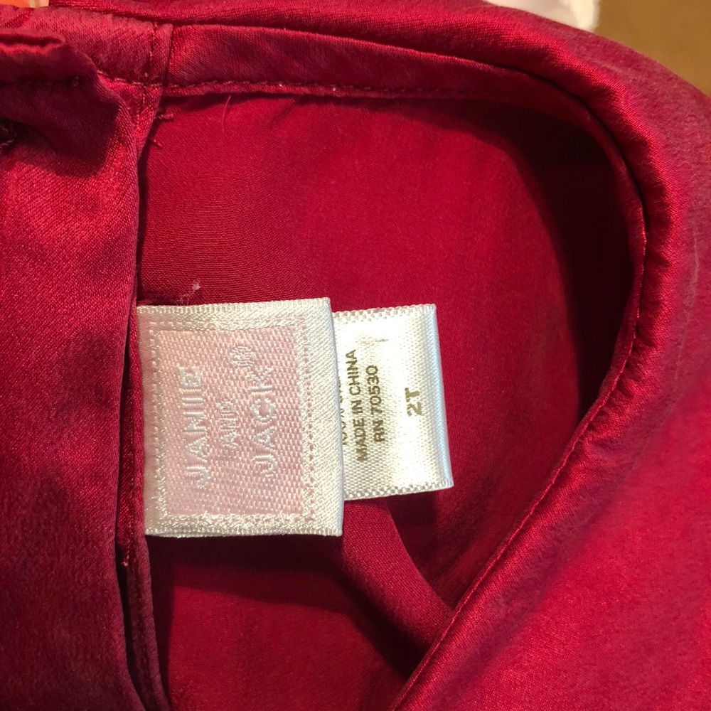 Janie and Jack 2T Silk red blouse - Picture 4 of 6